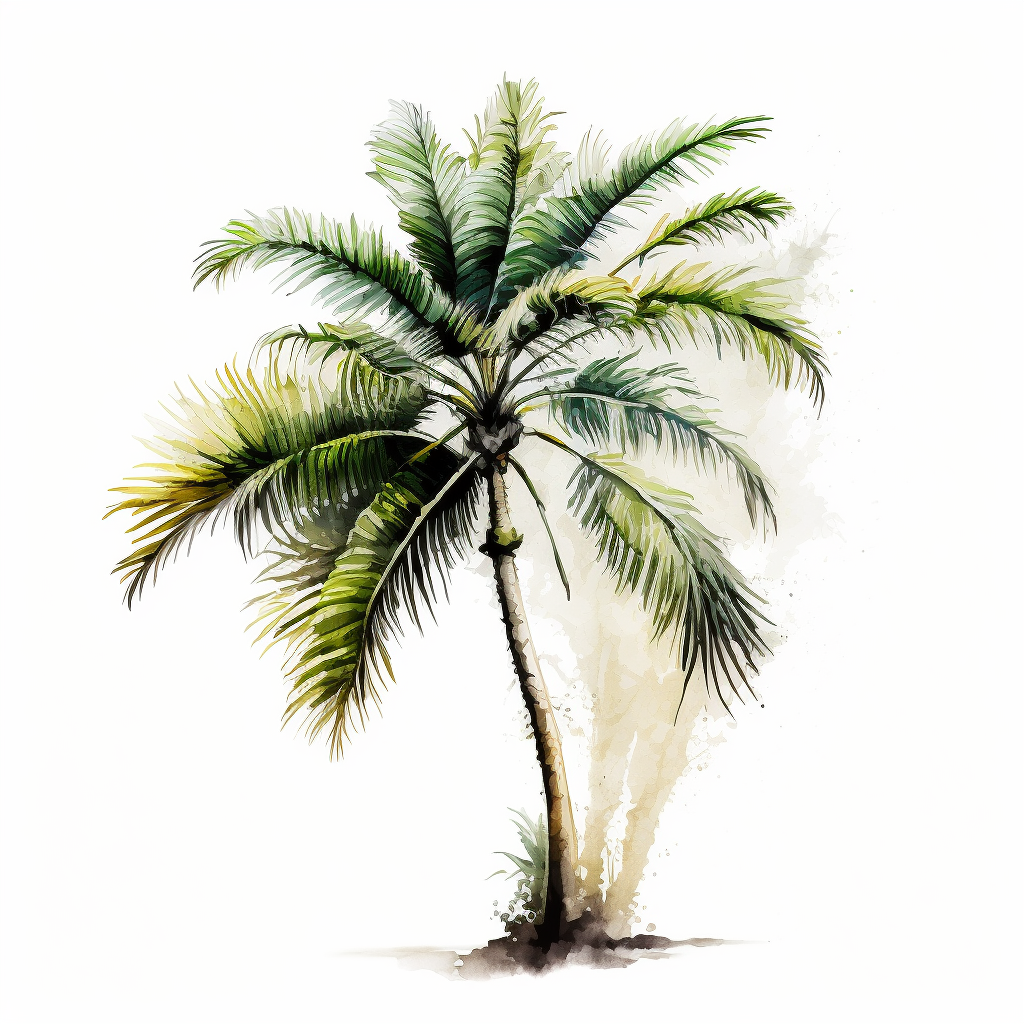 Image of acrylic painting of palm tree