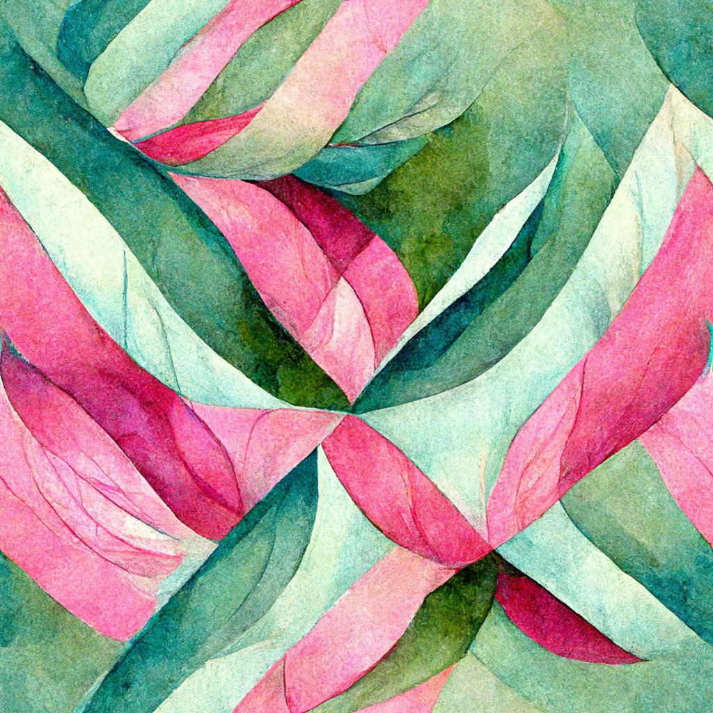 Image of Pattern Repeating of abstract watercolor design pink and green