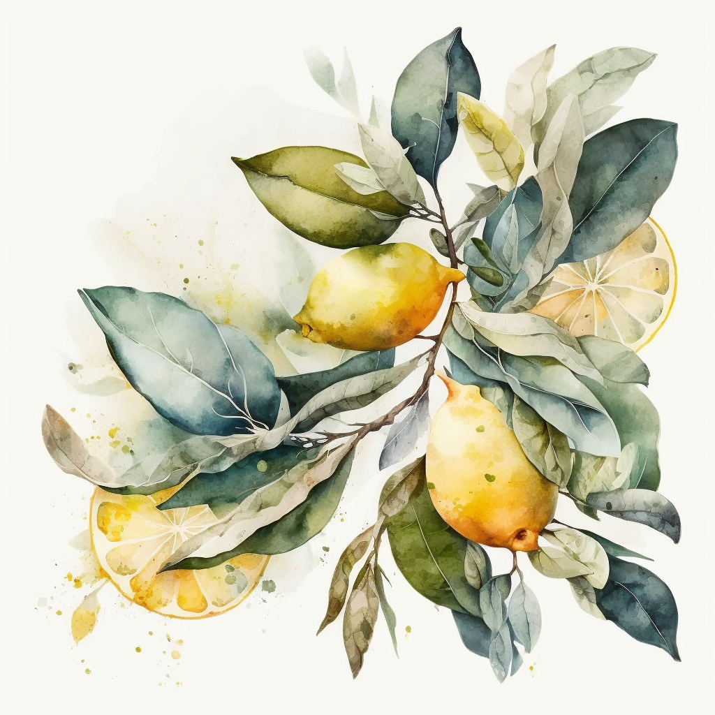 Image of watercolor painting of lemons