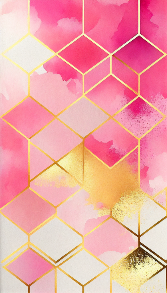 Geometric Pink Watercolor Background Wallpaper