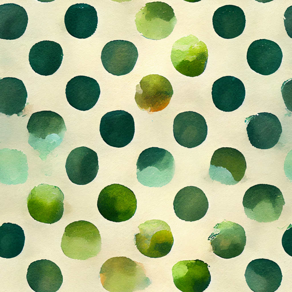 Image of Pattern Repeating of green polka dots design watercolor