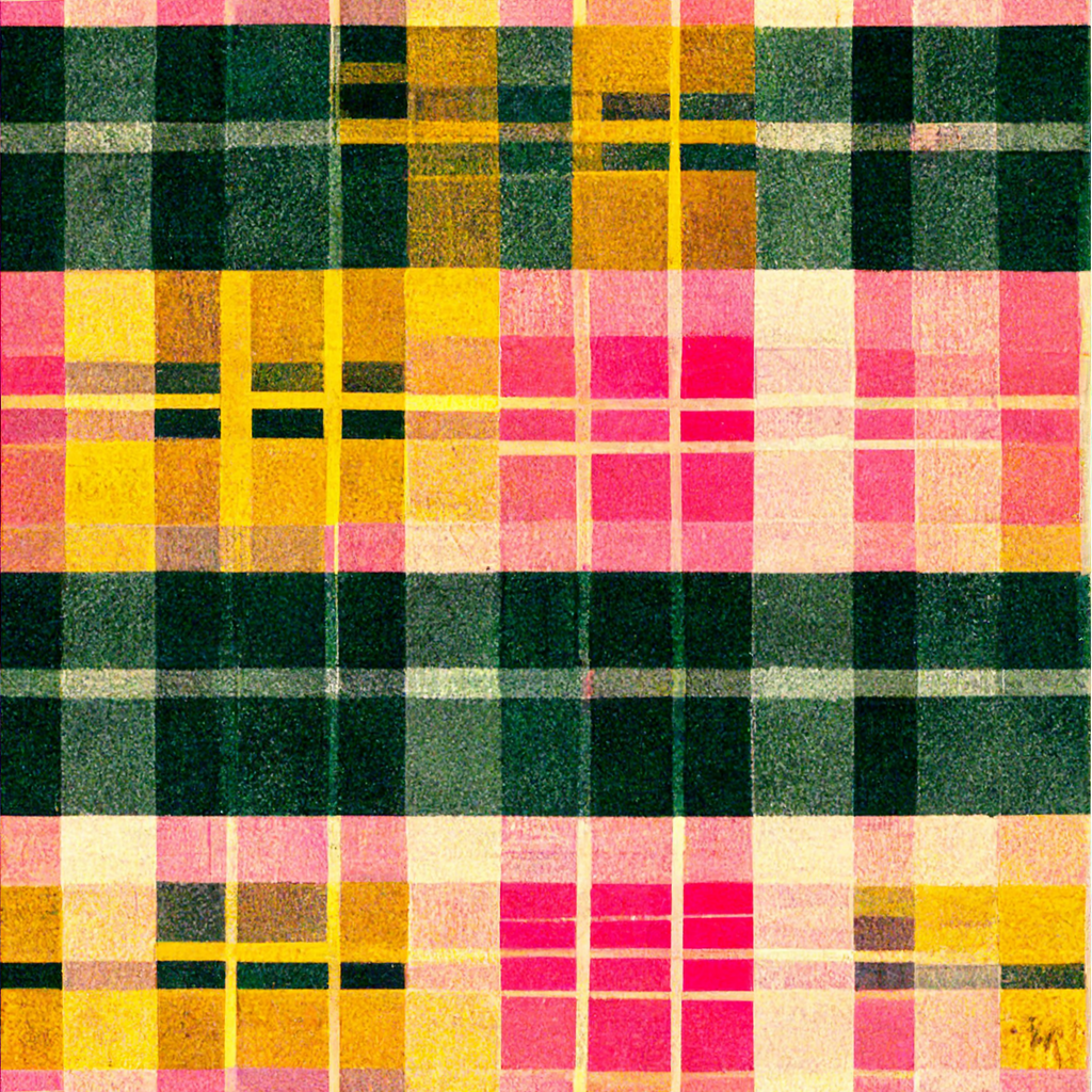 Image of Pattern Repeating of tartan design pink yellow and green